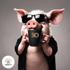 Pig With Sunglassess Holding A SO Coffee Cuo