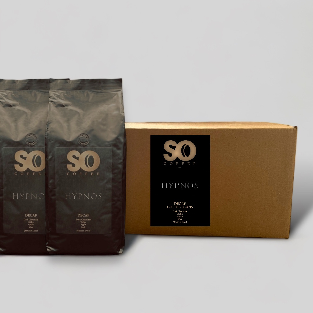 HYPNOS Decaf Coffee Wholebean Bags And Box