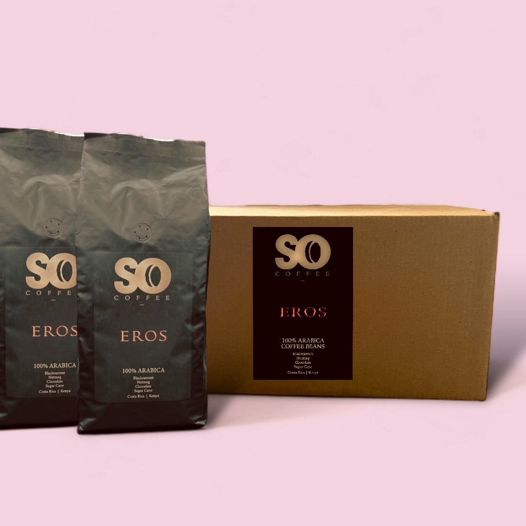 SO Coffee EROS Premium Coffee Wholebean Bags And Box