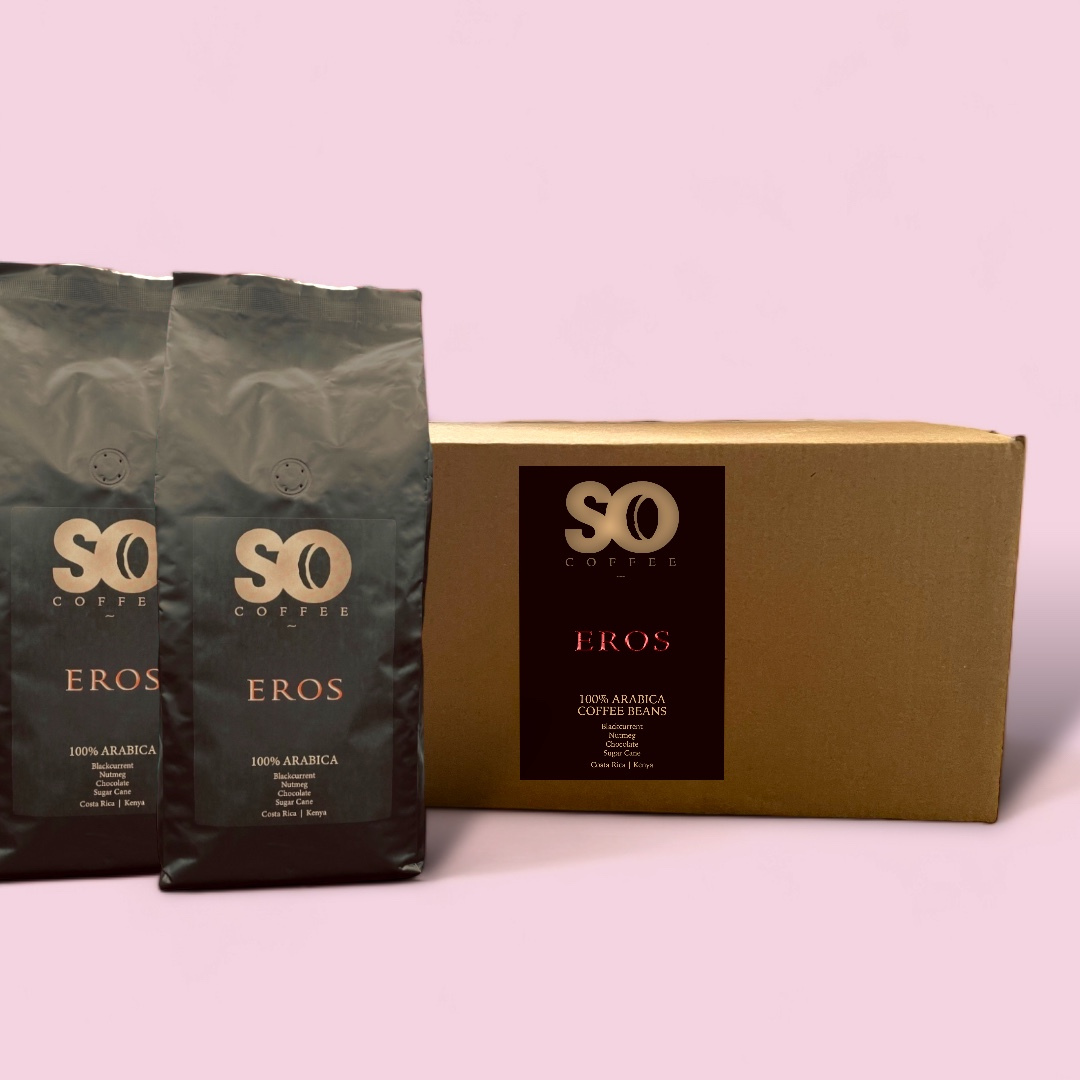 SO Coffee EROS Premium Coffee Wholebean Bags And Box