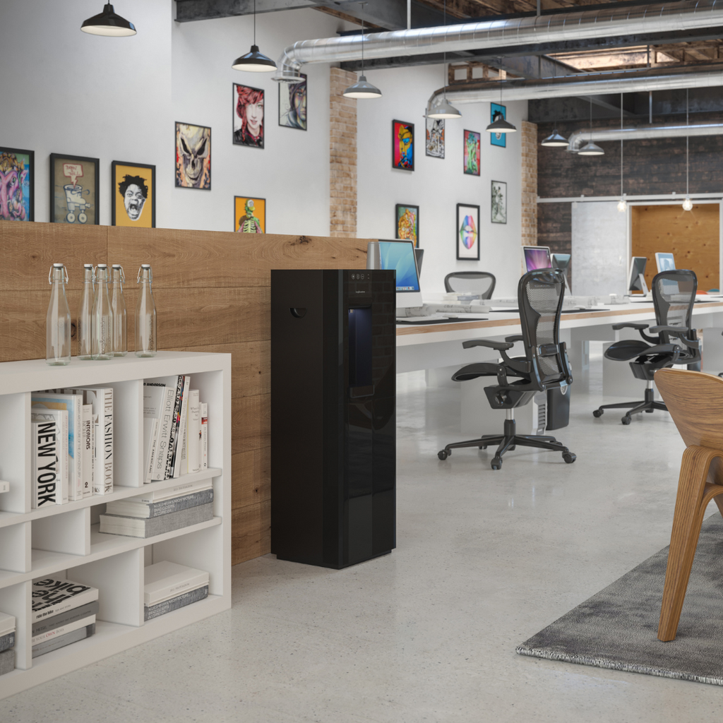 Black Water Cooler Dispenser In Office