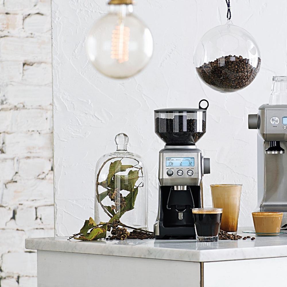 Sage The Smart Grinder Pro Coffee Grinder Black Truffle On Counter